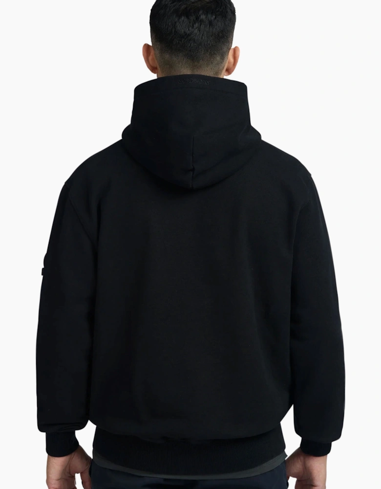 SANDBANKS BADGE LOGO HOODIE BLACK