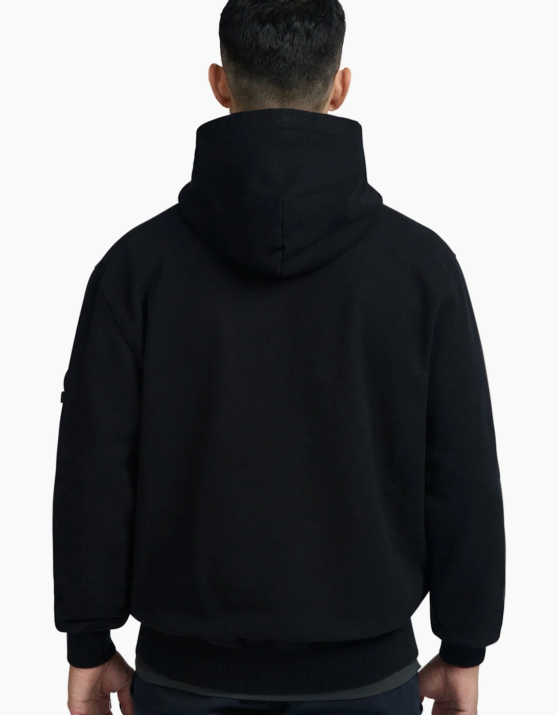 SANDBANKS BADGE LOGO HOODIE BLACK
