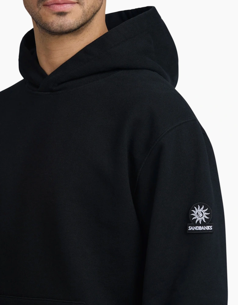 SANDBANKS BADGE LOGO HOODIE BLACK