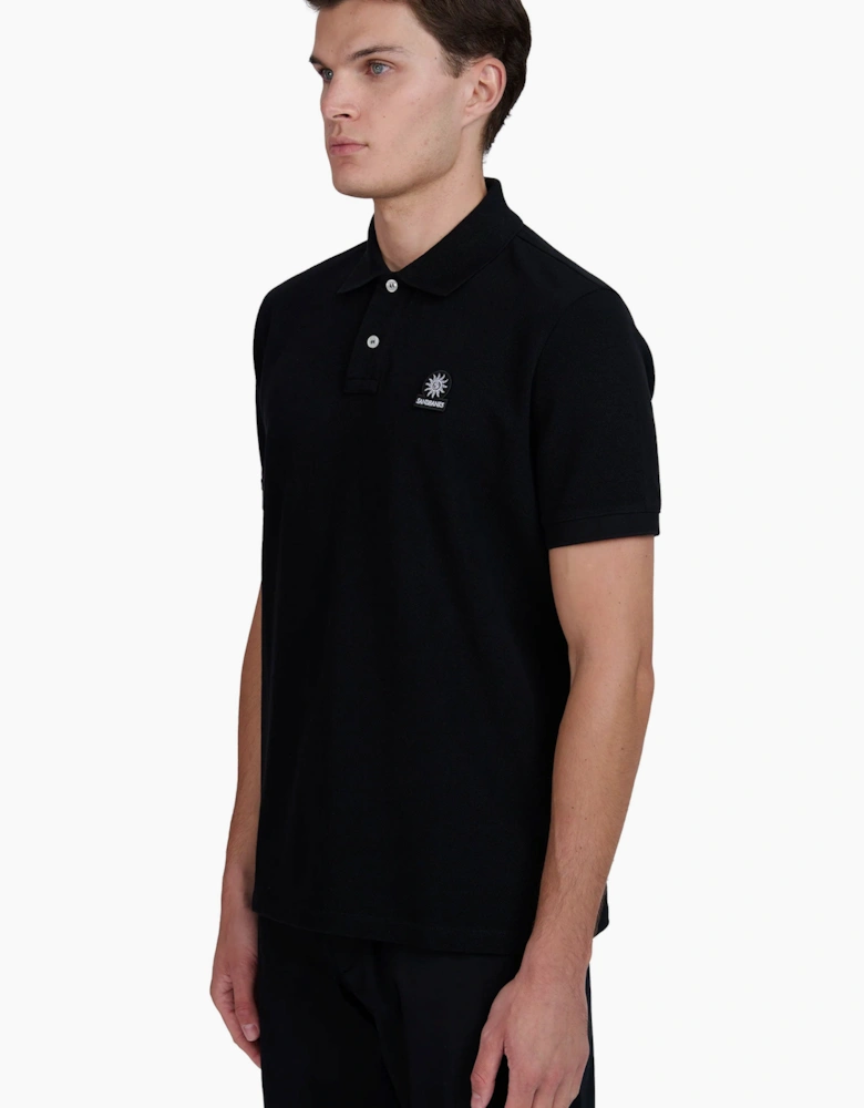 SANDBANKS BADGE LOGO POLO SHIRT BLACK