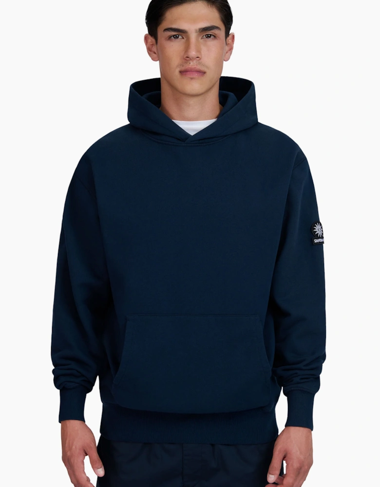 SANDBANKS BADGE LOGO HOODIE NAVY
