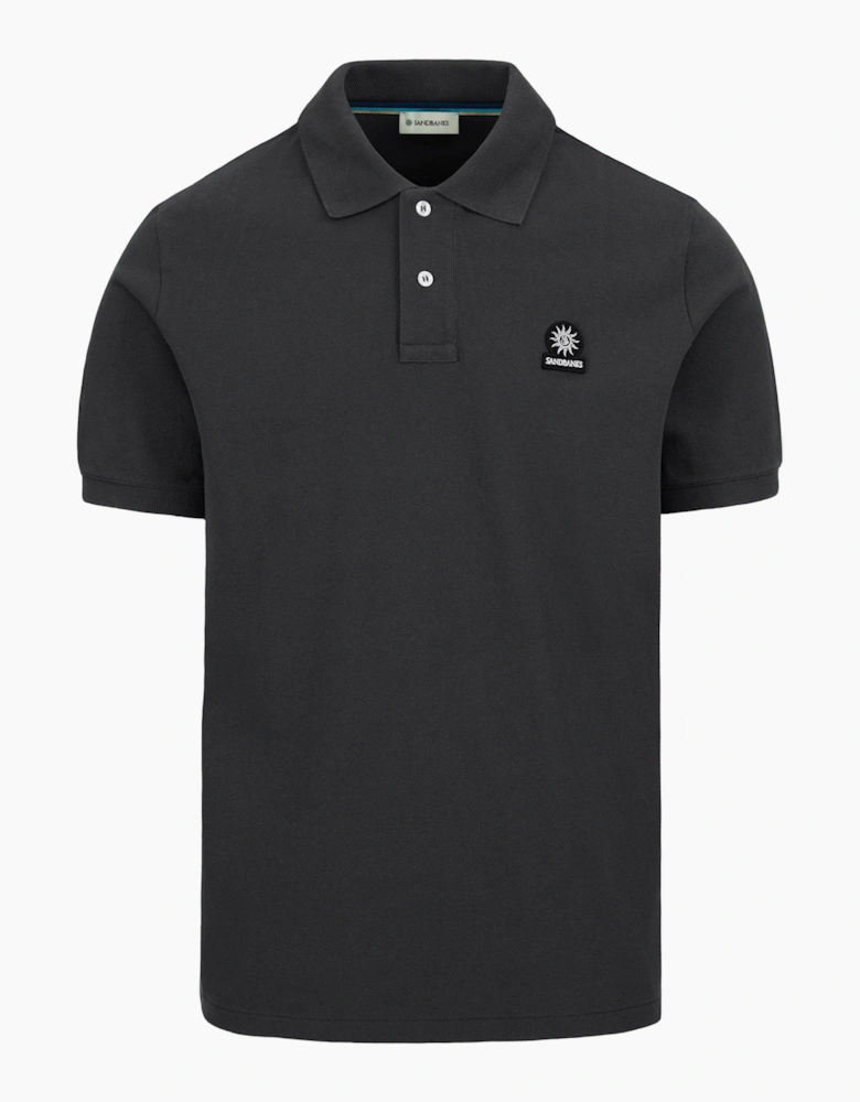 SANDBANKS BADGE LOGO POLO SHIRT ANTHRACITE