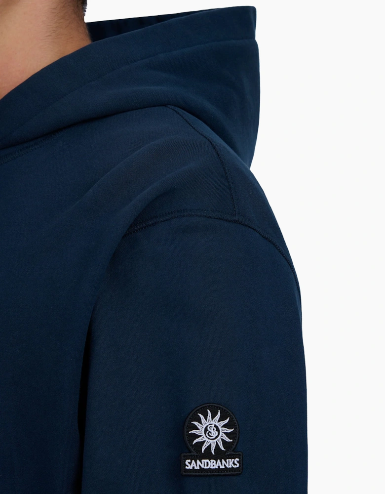 SANDBANKS BADGE LOGO HOODIE NAVY