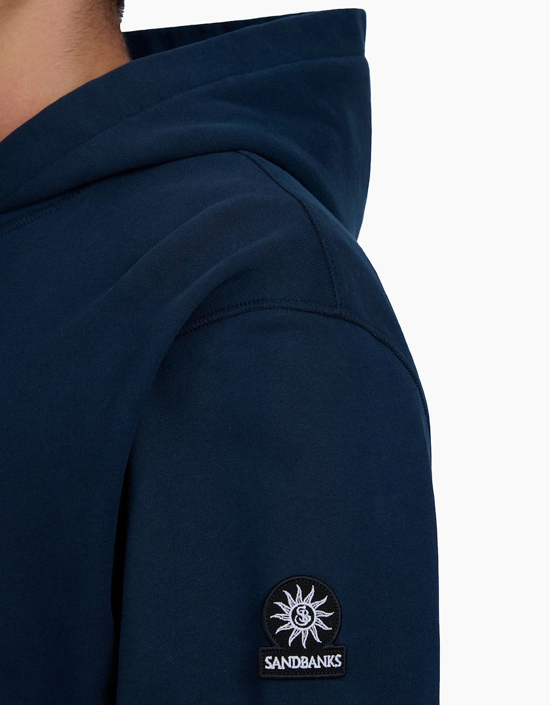 SANDBANKS BADGE LOGO HOODIE NAVY