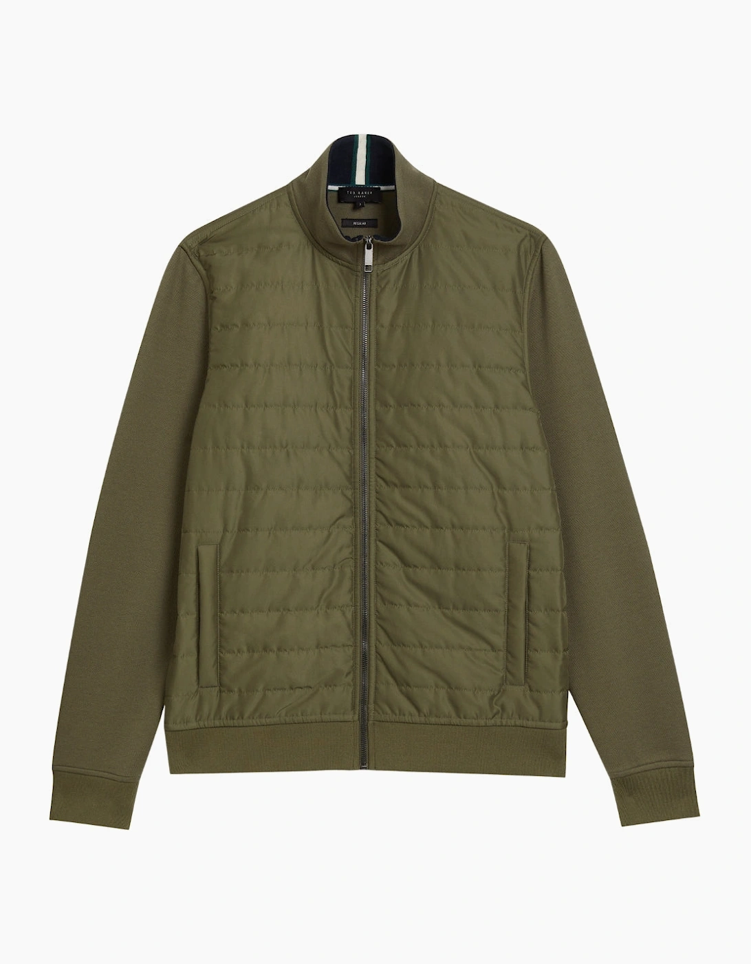 Ted Baker Entil Regular Fit Quilted Funnel Khaki Jacket
