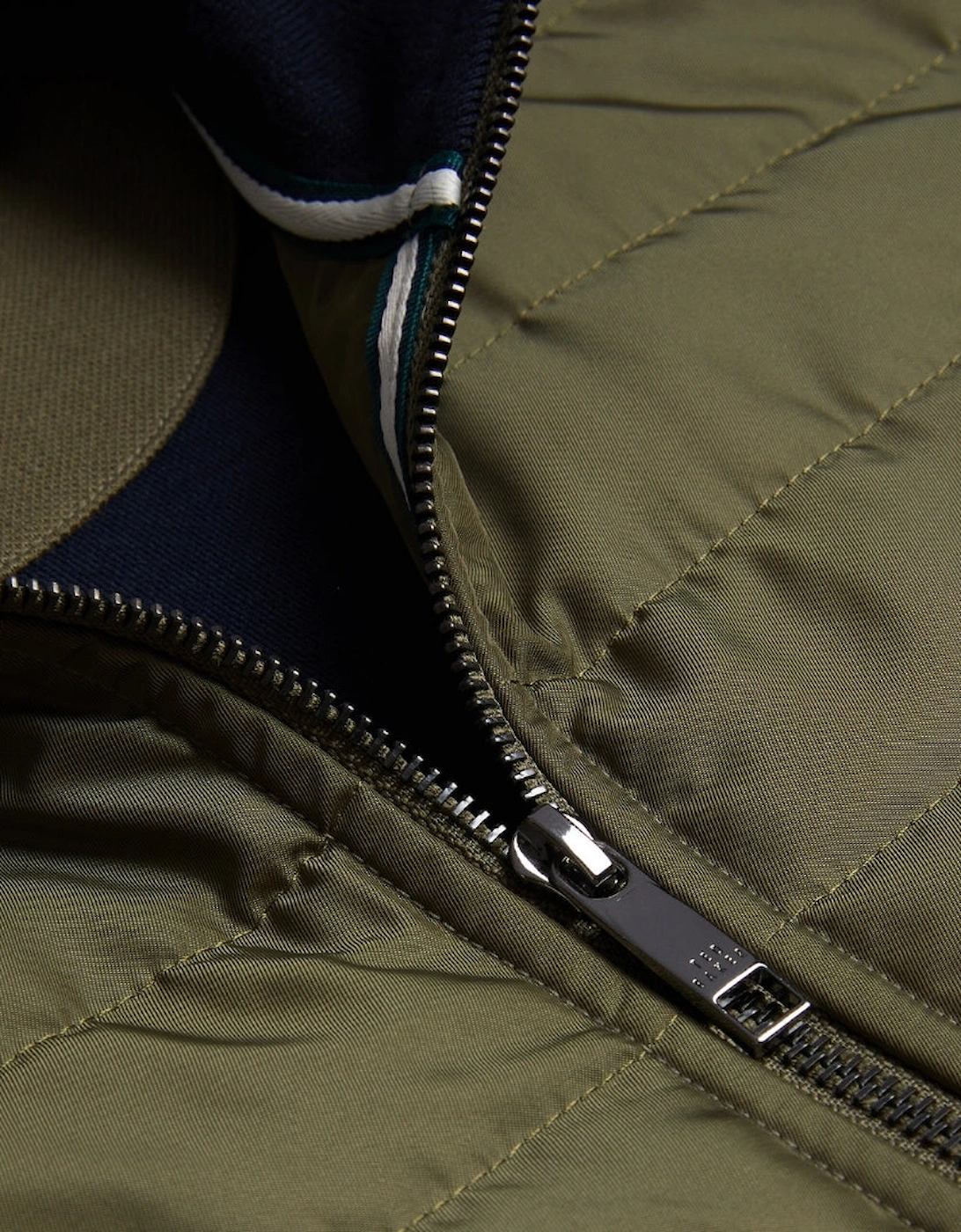 Ted Baker Entil Regular Fit Quilted Funnel Khaki Jacket