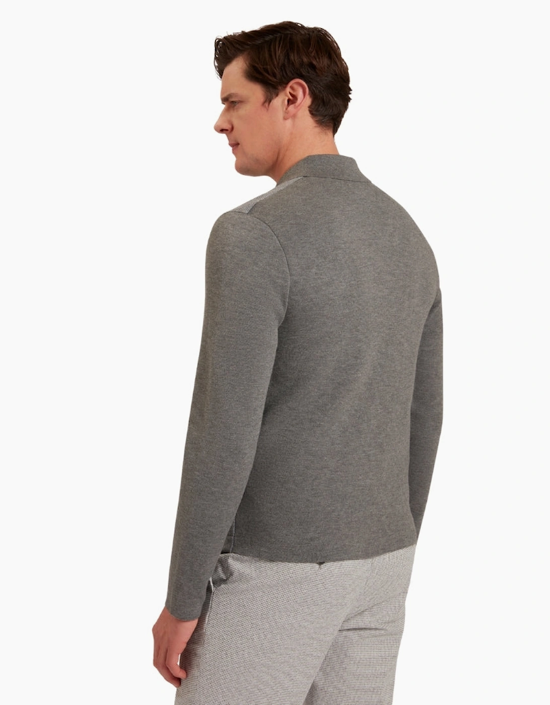 Ted Baker Dejo Herringbone Front Zip Through Grey Jacket