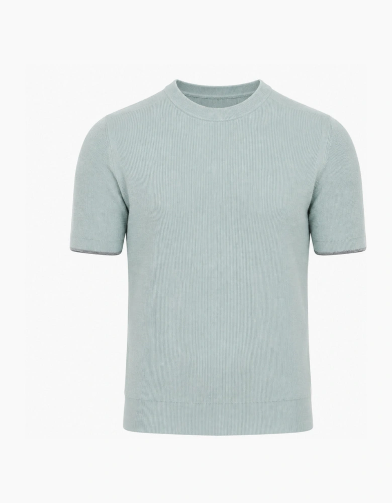 Ted Baker Voisin Mixed Ribbed Green T-Shirt
