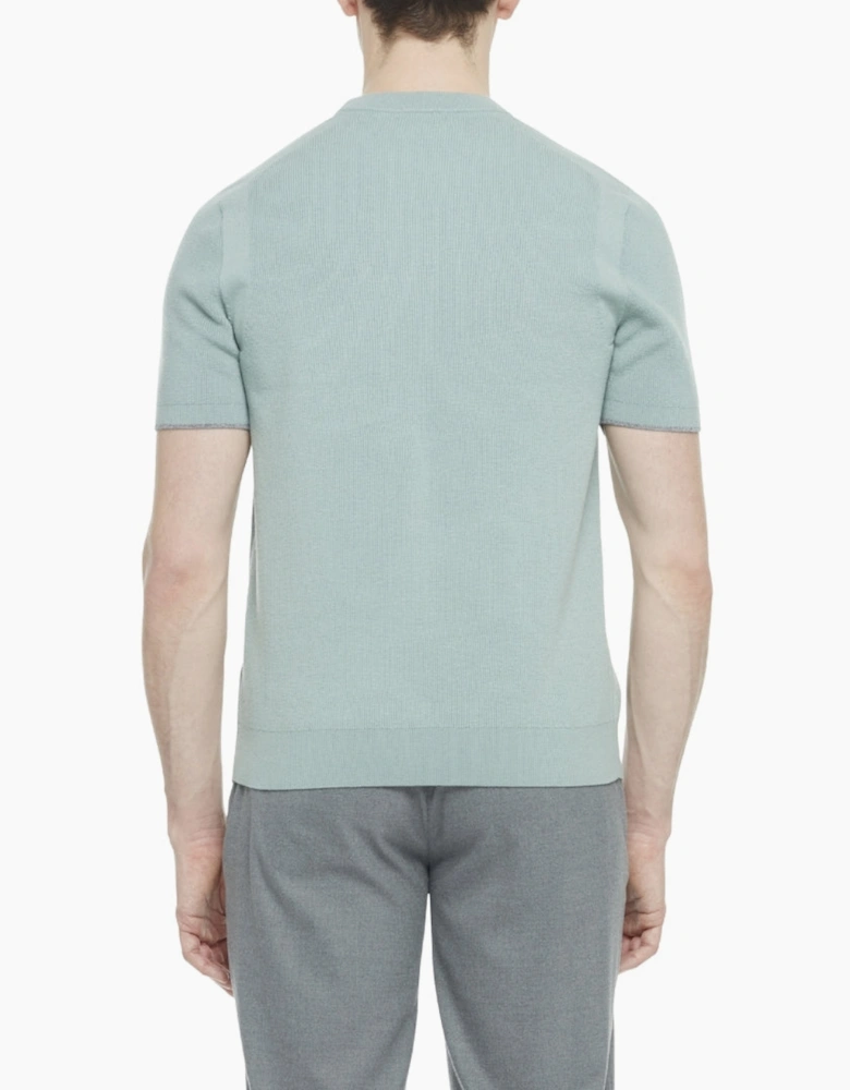 Ted Baker Voisin Mixed Ribbed Green T-Shirt
