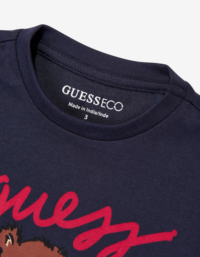 Guess Kids Teddy Bear T-Shirt in Navy