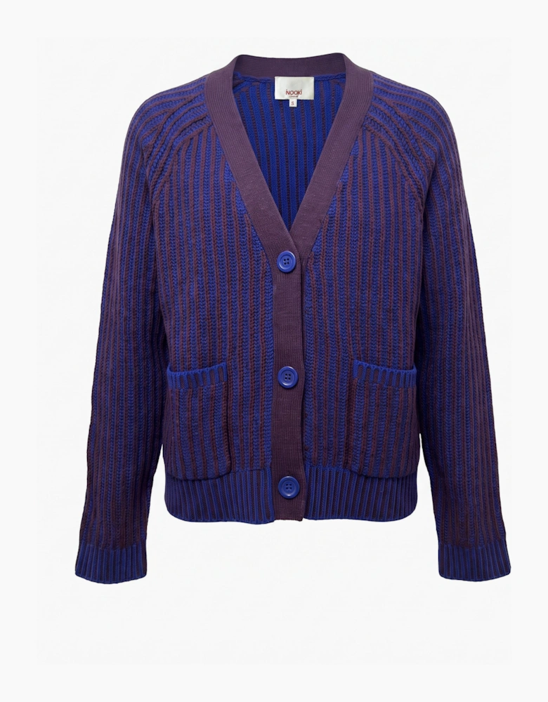 Fabian Grandad Cardigan - Blue Mix