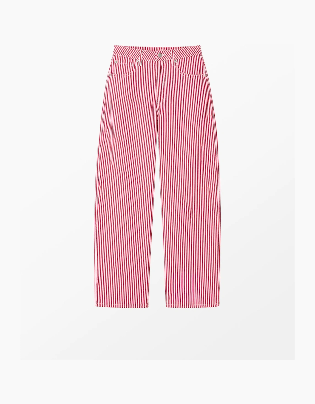 Petite Red Stripe Barrel Leg Jeans