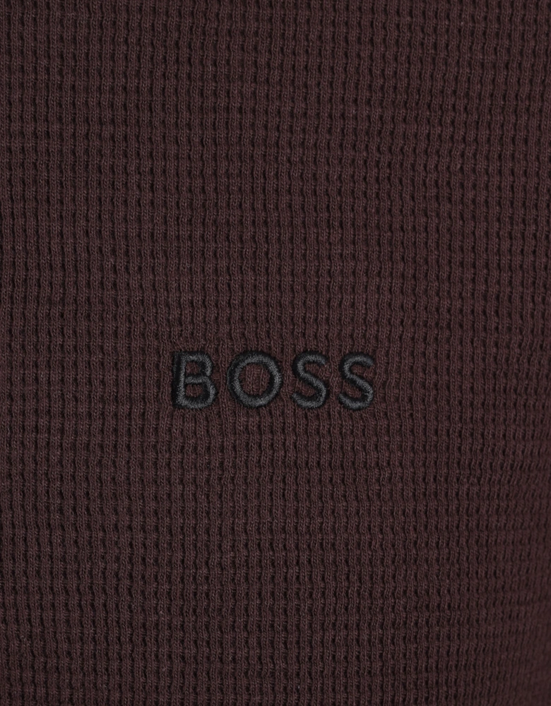 Boss Black BOSS WAFFLE T-SHIRT DARK BROWN