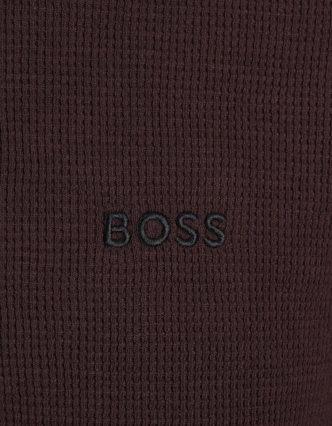 Boss Black BOSS WAFFLE T-SHIRT DARK BROWN