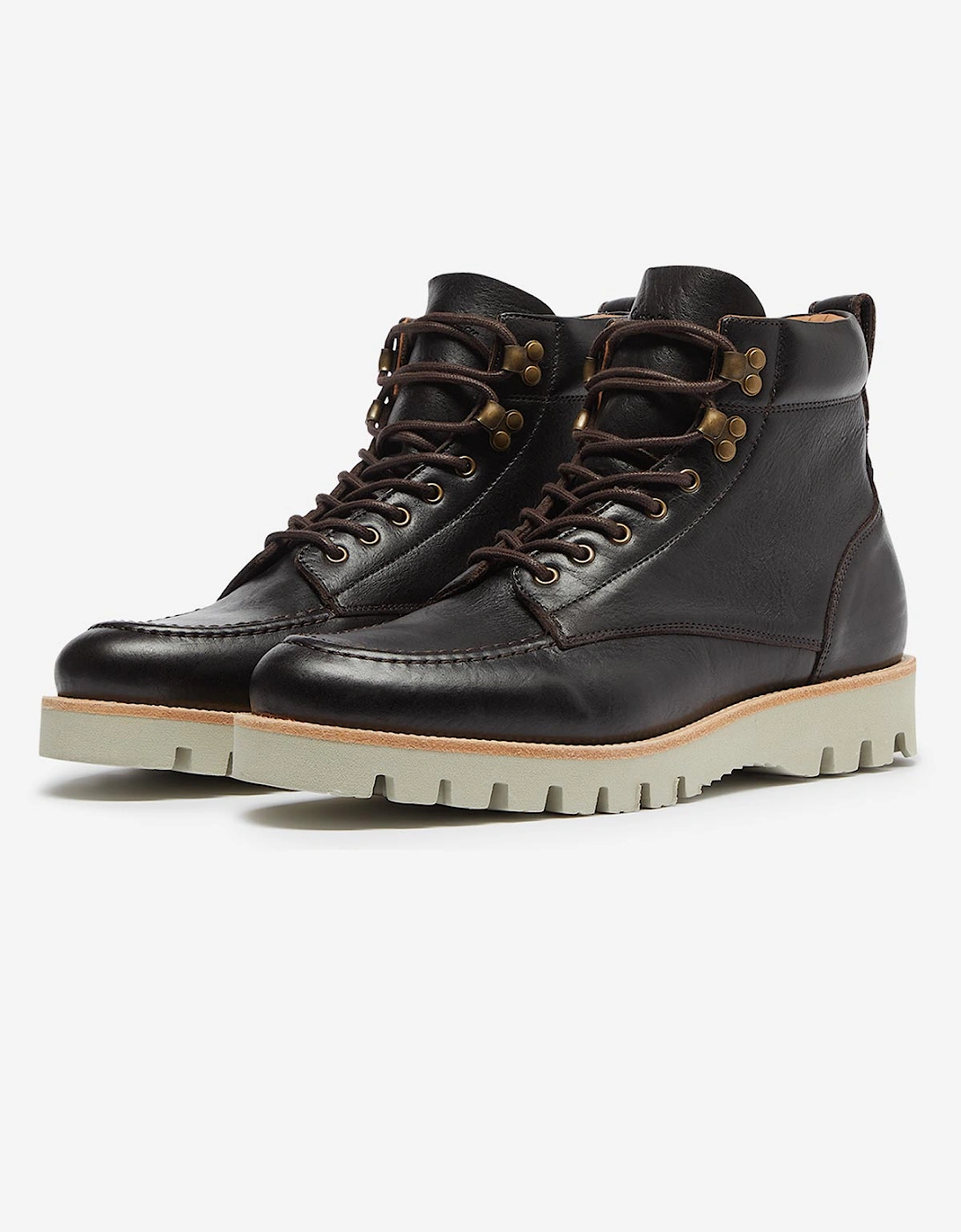 Oliver Sweeney Waxed Calf Leather Moc Toe Boots