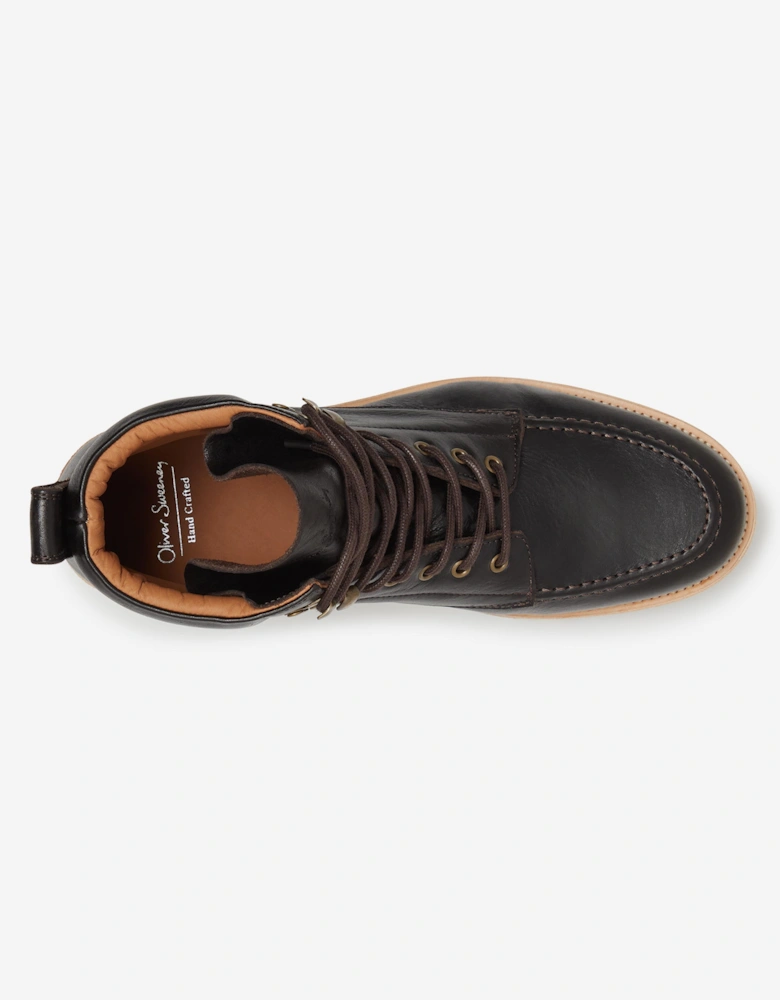 Oliver Sweeney Waxed Calf Leather Moc Toe Boots