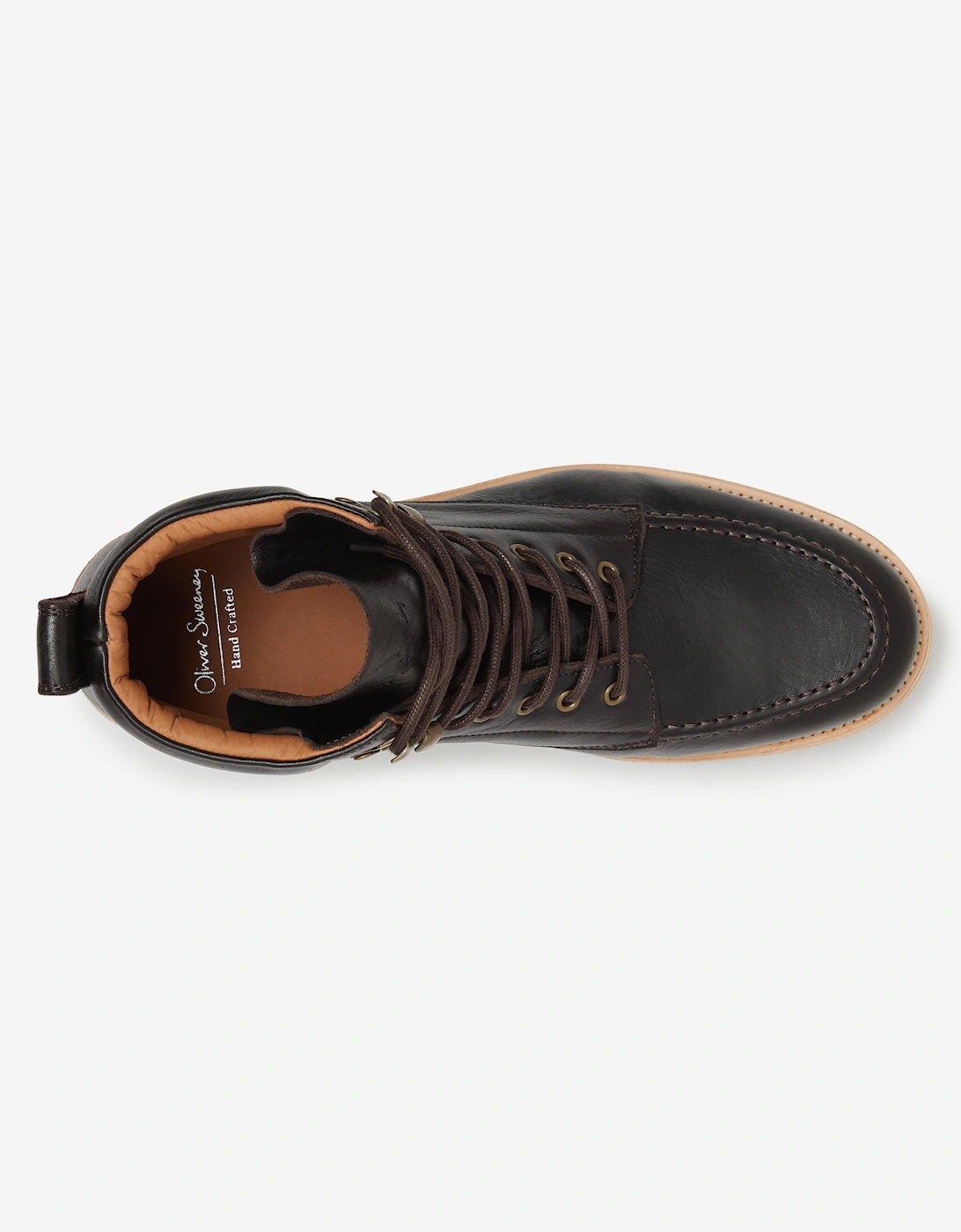 Oliver Sweeney Waxed Calf Leather Moc Toe Boots