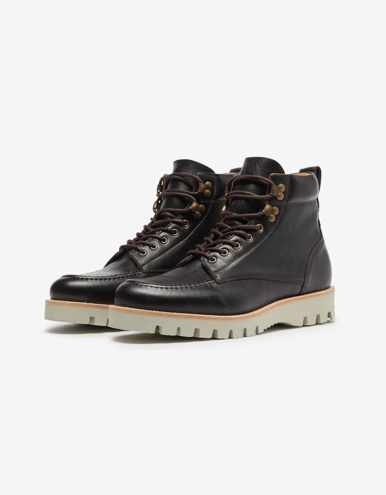 Oliver Sweeney Waxed Calf Leather Moc Toe Boots