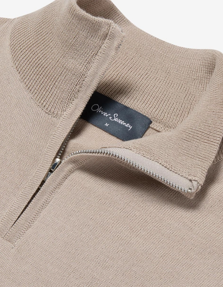 Oliver Sweeney Merino Wool Quarter Zip Jumper
