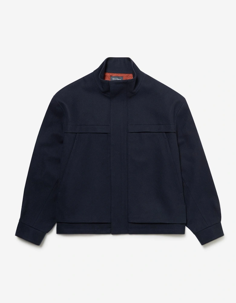 Oliver Sweeney Wool/Cashmere Blend Funnel-Neck Jacket