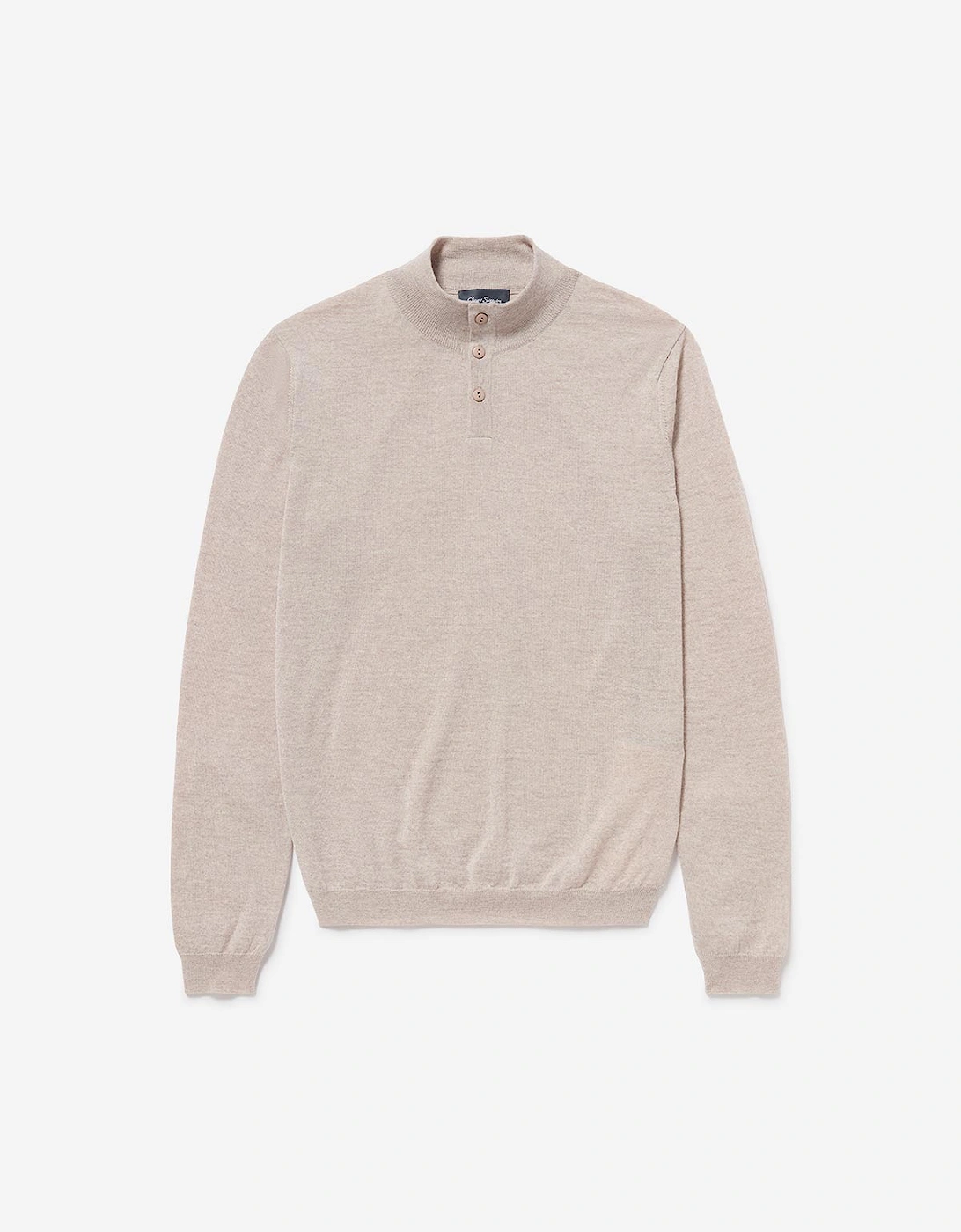 Oliver Sweeney Merino Wool Buttoned Funnel-Neck Jumper