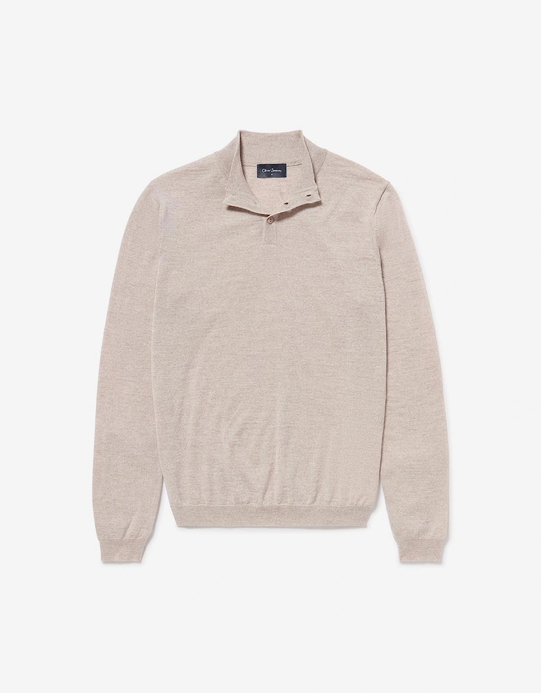 Oliver Sweeney Merino Wool Buttoned Funnel-Neck Jumper