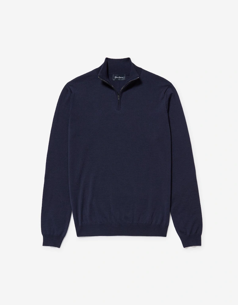 Oliver Sweeney Merino Wool Quarter Zip Jumper
