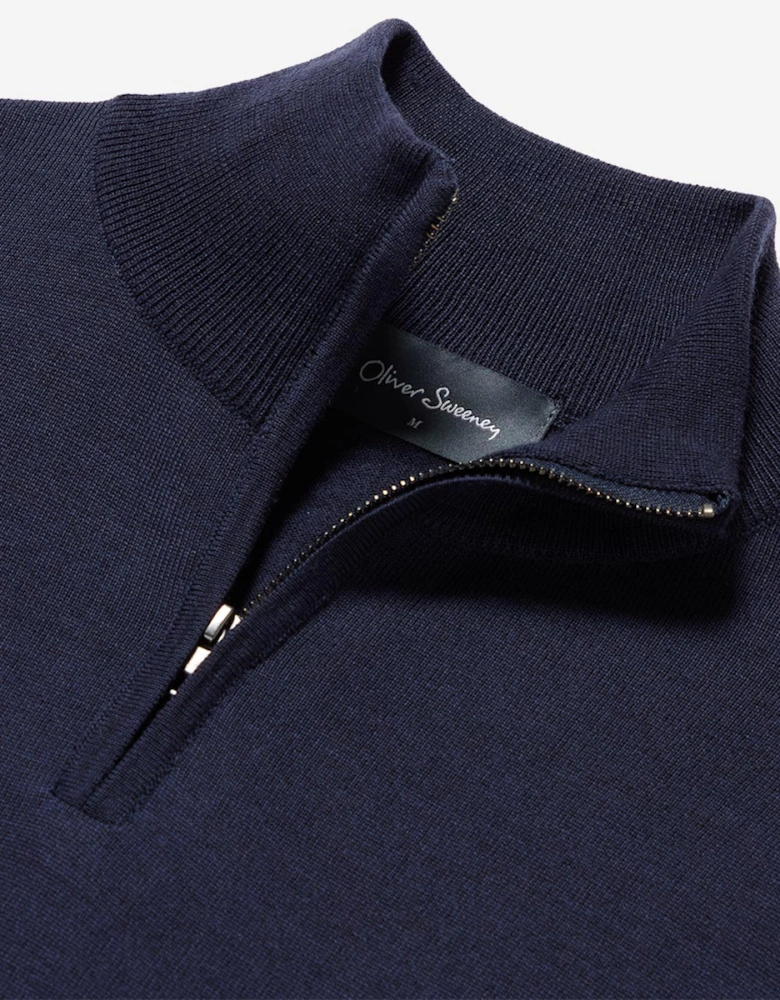 Oliver Sweeney Merino Wool Quarter Zip Jumper