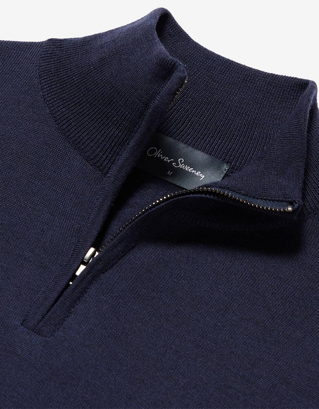 Oliver Sweeney Merino Wool Quarter Zip Jumper