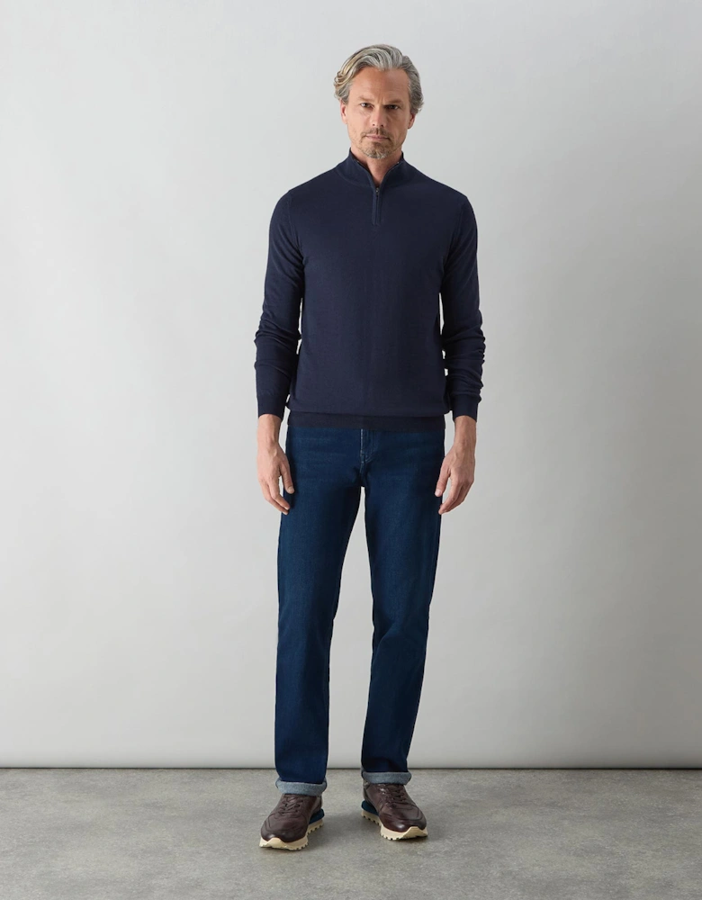 Oliver Sweeney Merino Wool Quarter Zip Jumper
