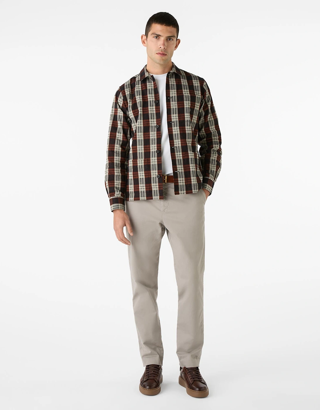 Oliver Sweeney Brushed Cotton Check Overshirt