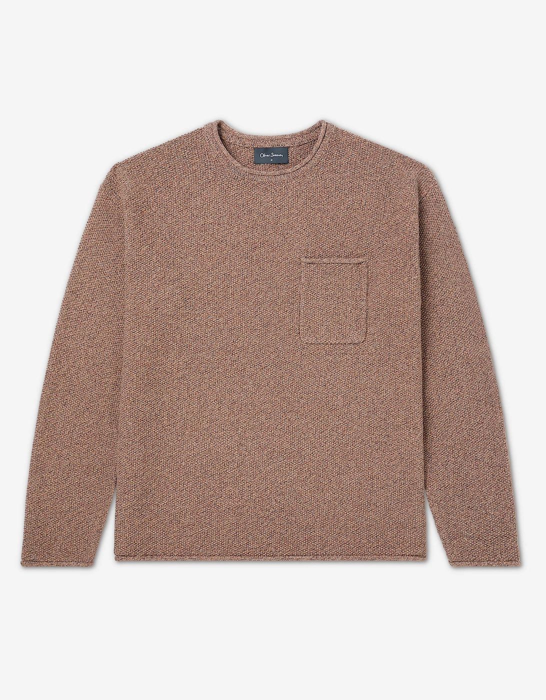 Oliver Sweeney Men's Oliver Sweeney Knitted Cotton Crew Neck Jumper - Brown