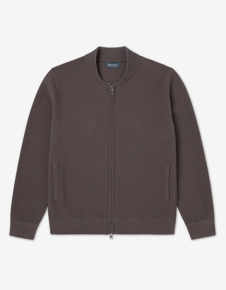 Oliver Sweeney Knitted Cotton Baseball Jacket