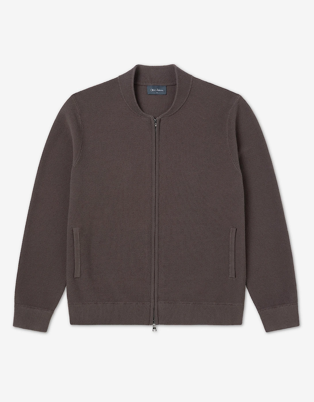 Oliver Sweeney Knitted Cotton Baseball Jacket
