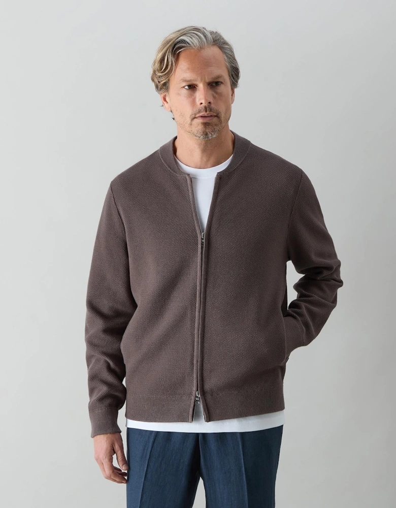 Oliver Sweeney Knitted Cotton Baseball Jacket