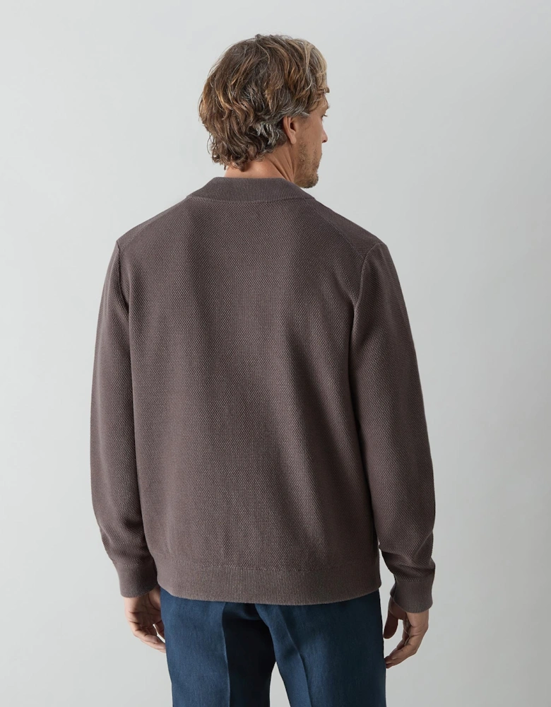 Oliver Sweeney Knitted Cotton Baseball Jacket