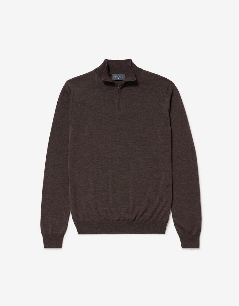 Oliver Sweeney Merino Wool Quarter Zip Jumper