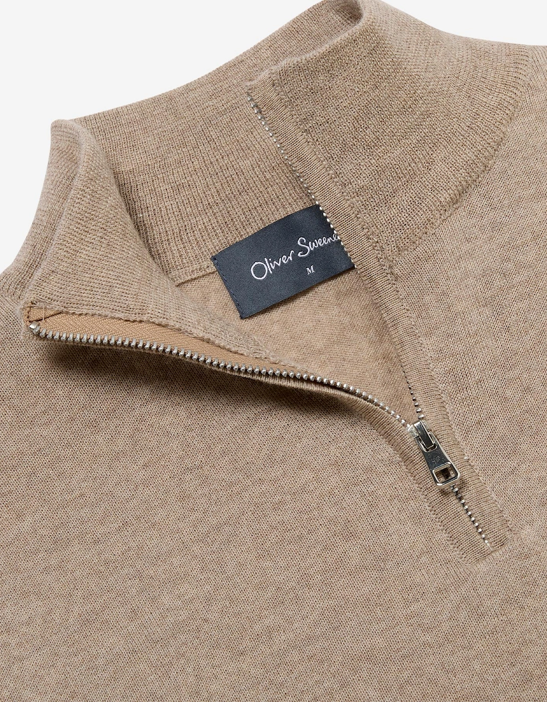 Oliver Sweeney Merino Wool Quarter Zip Jumper