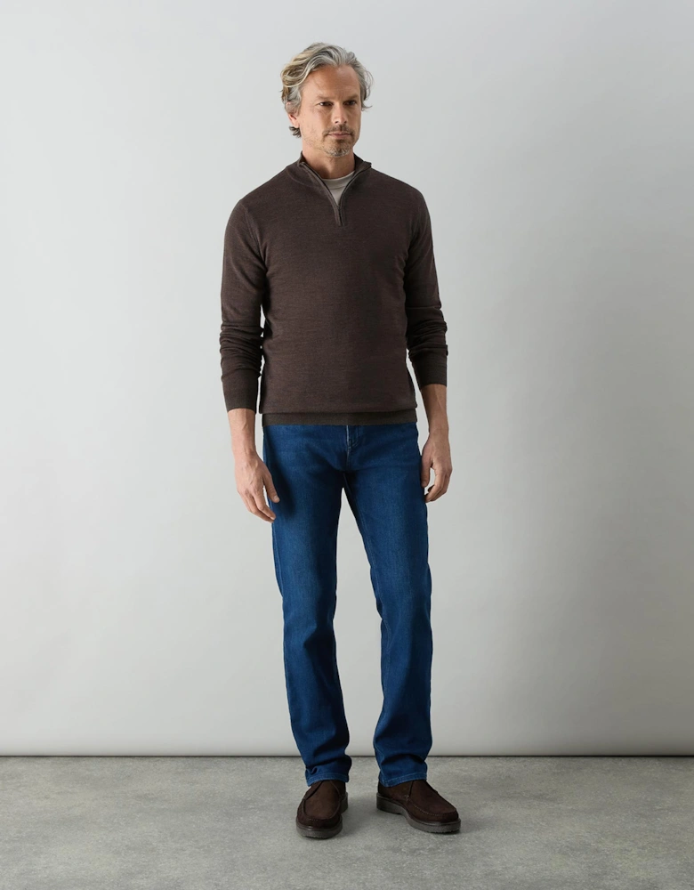 Oliver Sweeney Merino Wool Quarter Zip Jumper