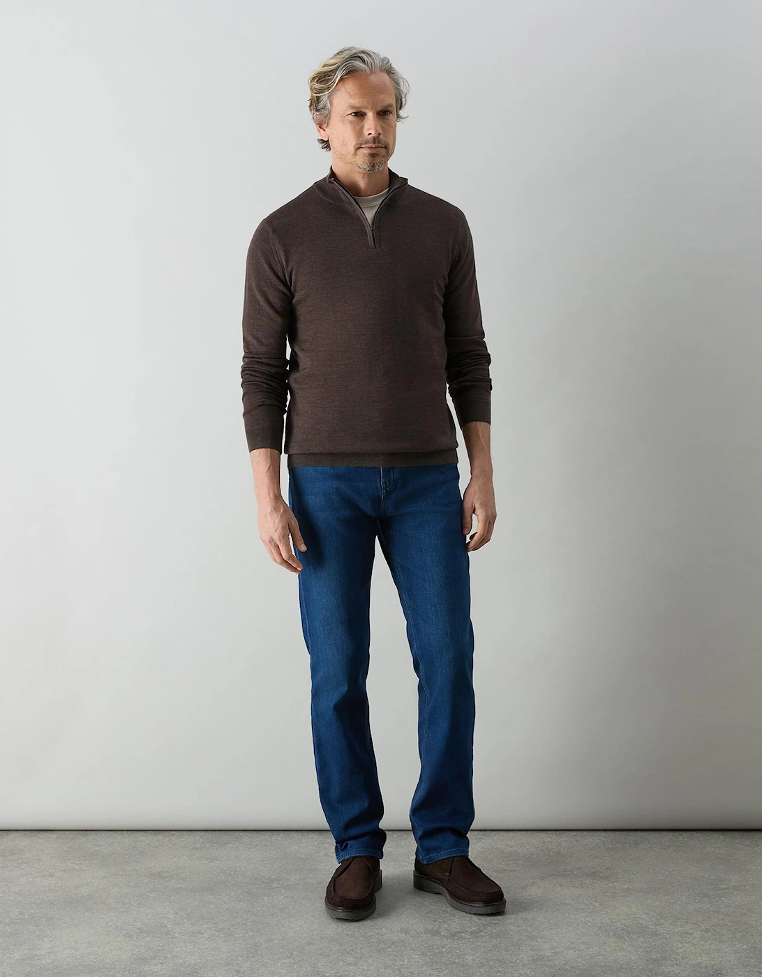 Oliver Sweeney Merino Wool Quarter Zip Jumper