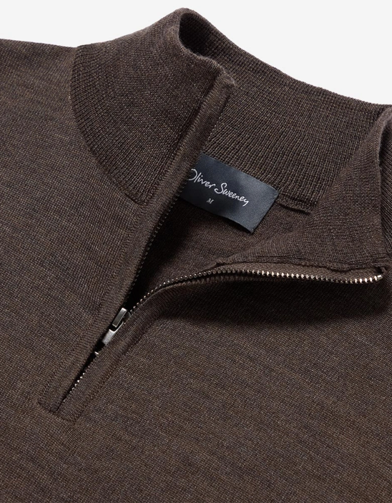 Oliver Sweeney Merino Wool Quarter Zip Jumper
