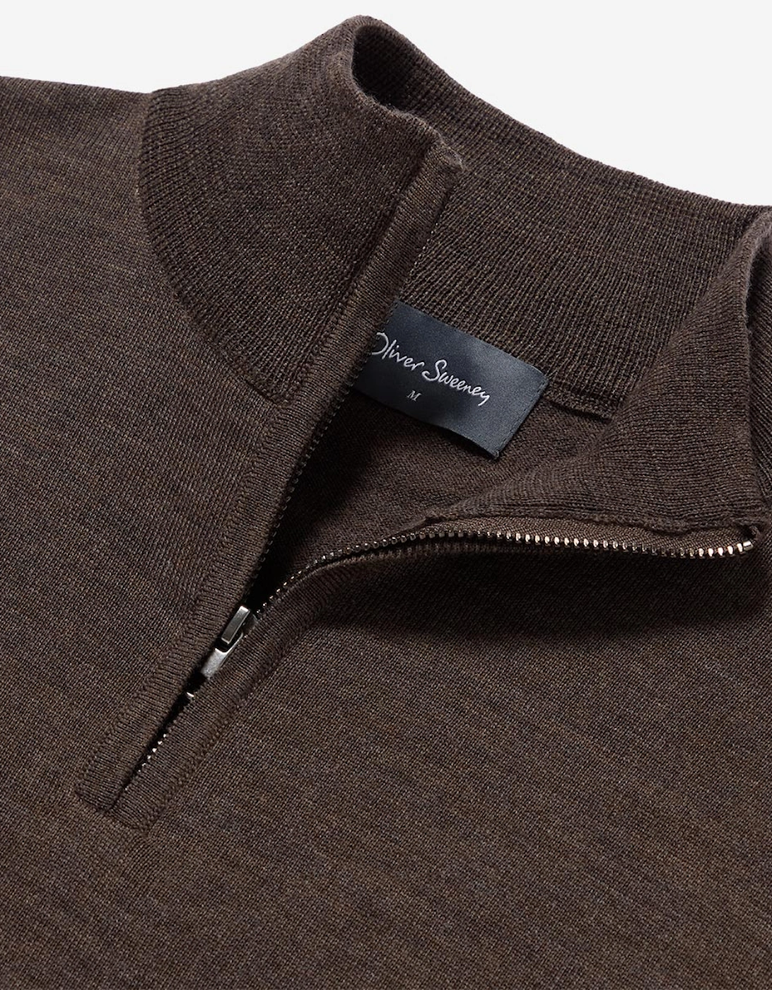 Oliver Sweeney Merino Wool Quarter Zip Jumper