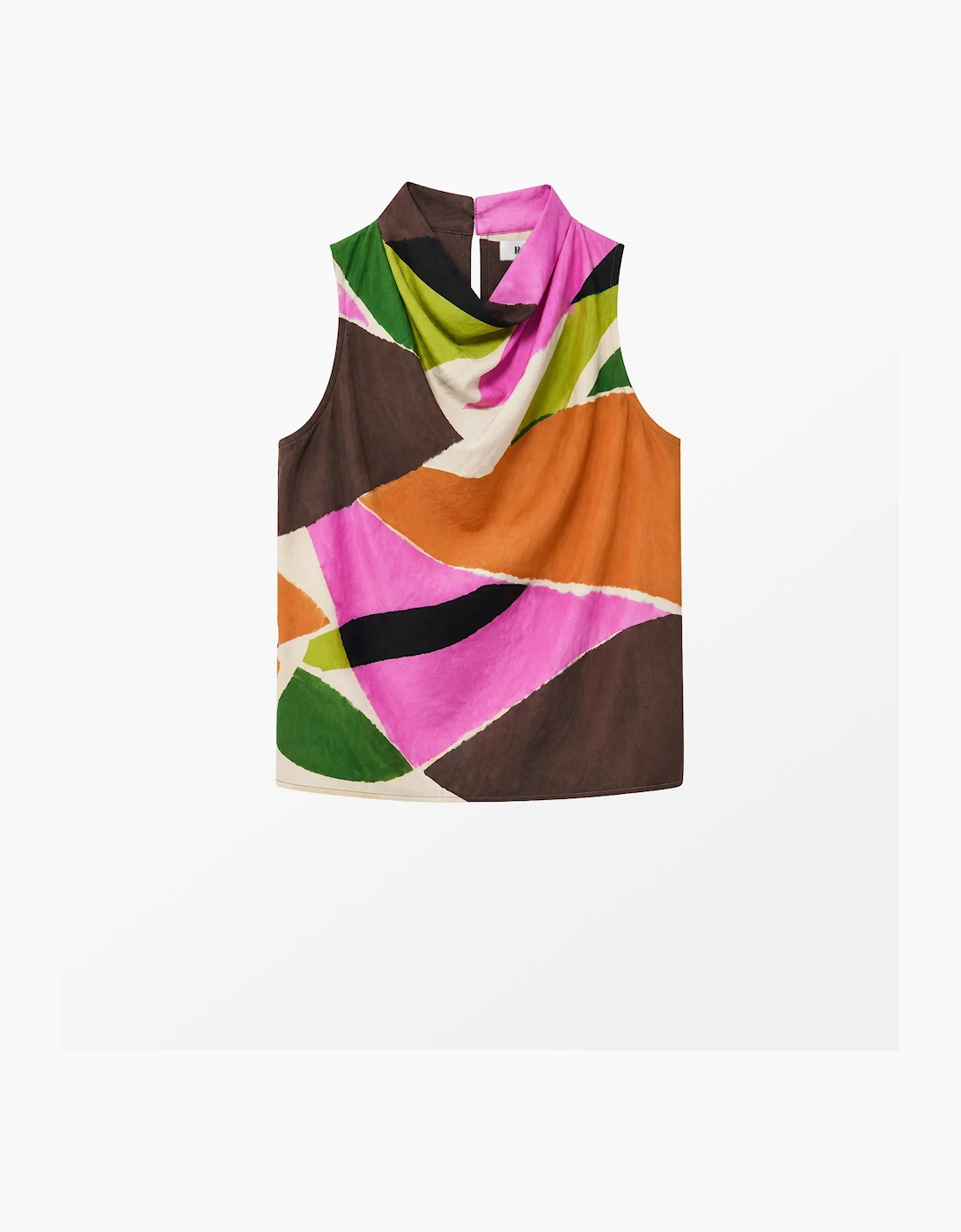 Abstract Geo-Print Cowl-Top