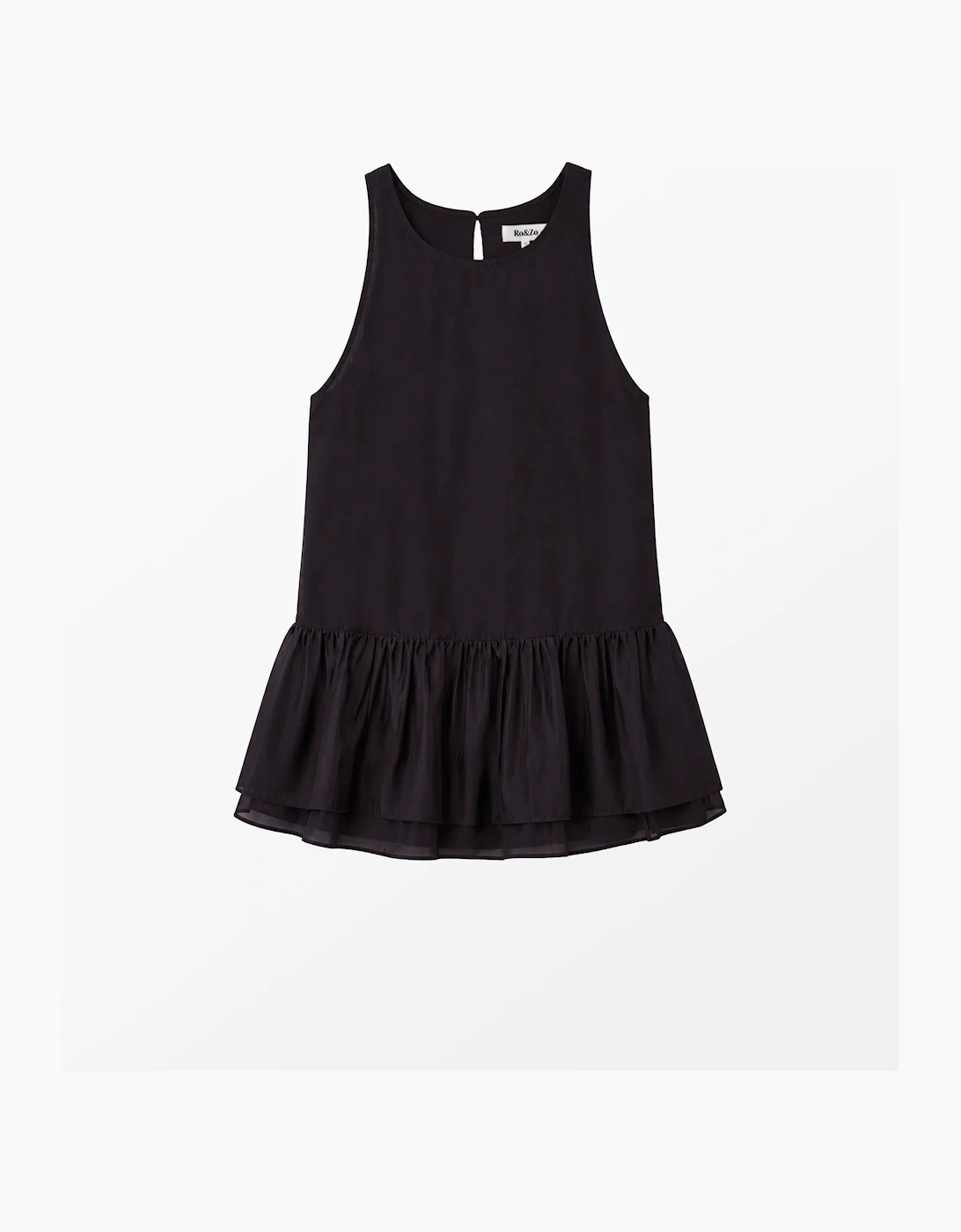 RO&ZO RO&ZO Women's Black Lyocell Peplum Top