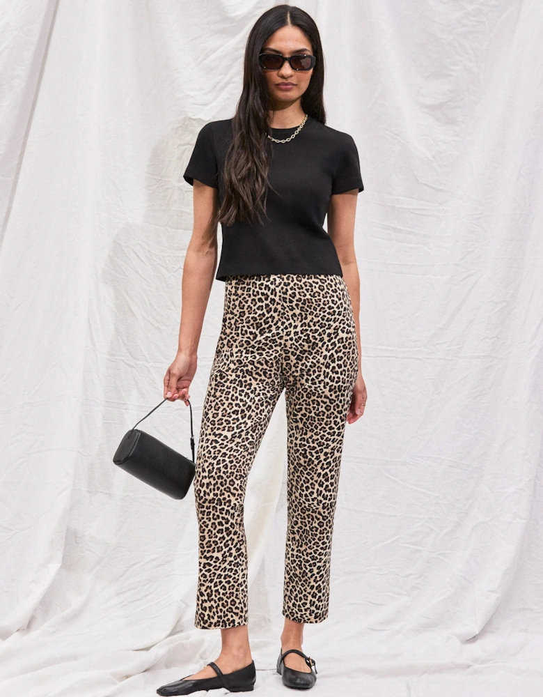 Leopard-Print 7/8 Capri
