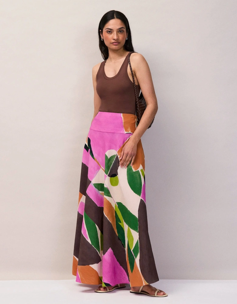 Abstract Geo-Print Maxi Skirt
