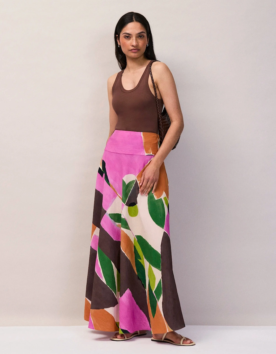 Abstract Geo-Print Maxi Skirt