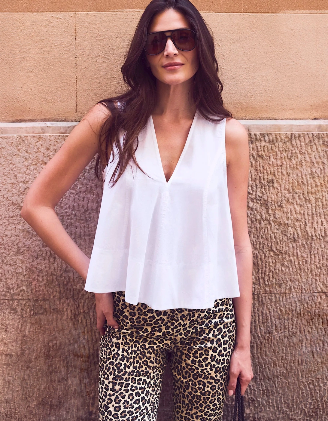 White Cotton Swing Top