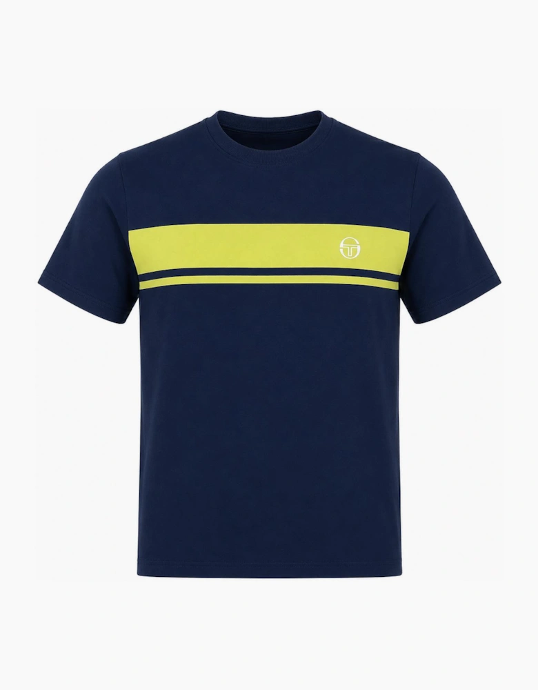 Sergio Tacchini Master Crew Neck T-Shirt Maritime Blue/Celery Green