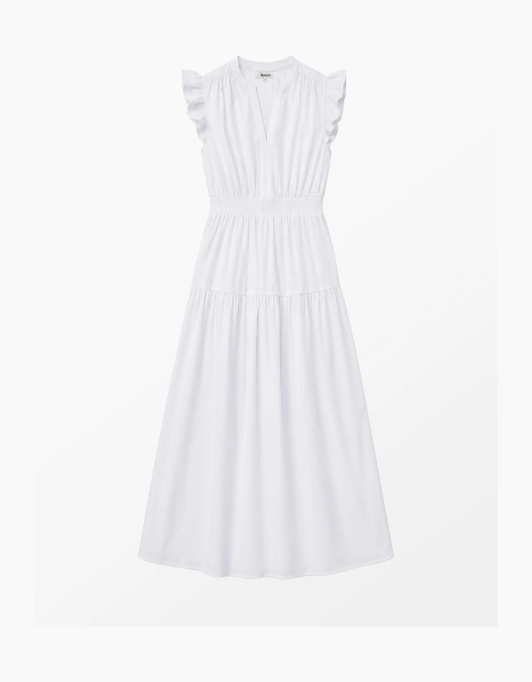 White Cotton Frill Sleeve Dress